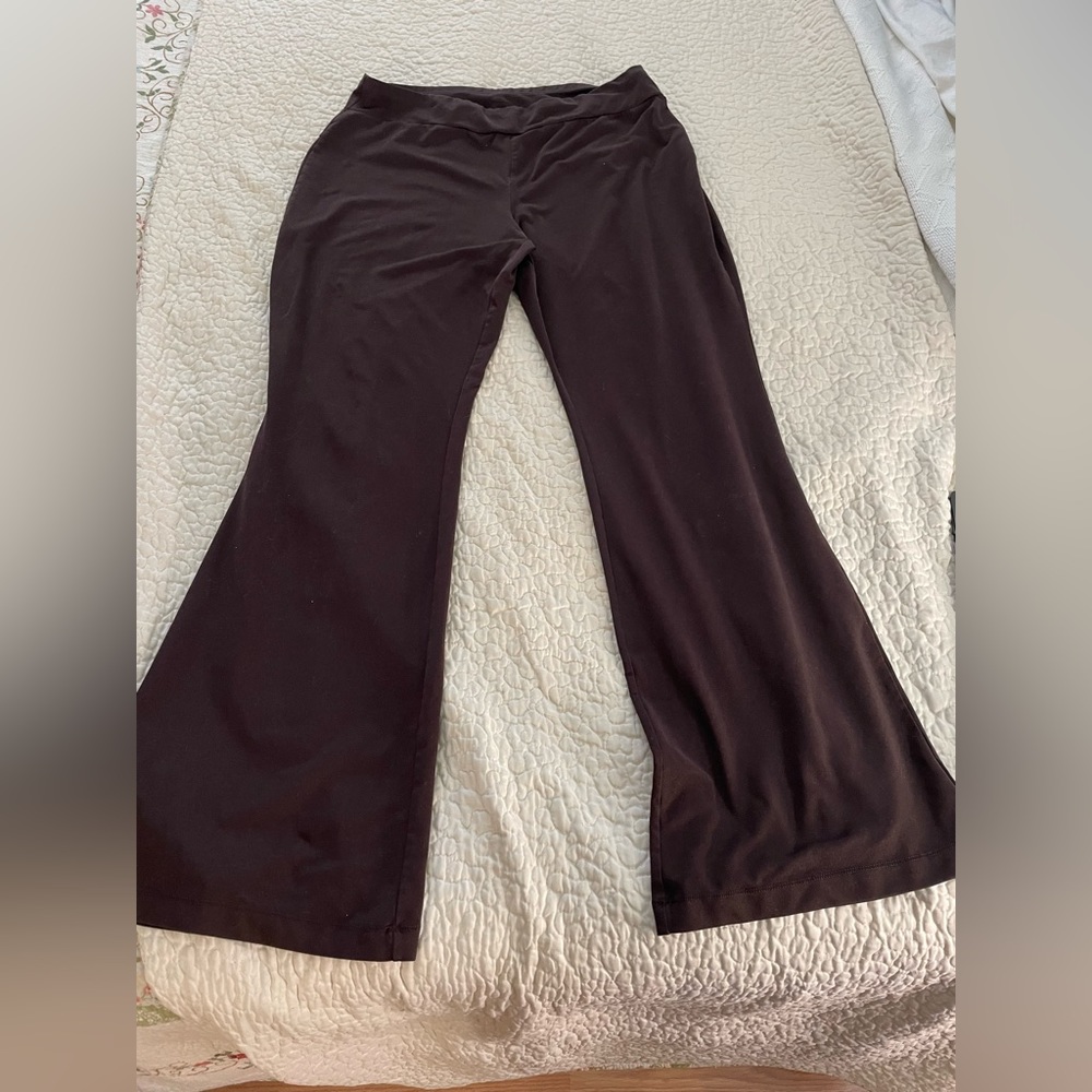 Yoga pants, Jockey Person-to-Person, chocolate brown, flared leg